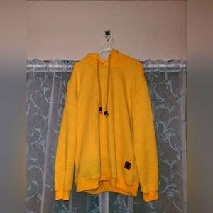 Coofandy Men's Pullover Sweater/Hoodie Sweatshirt Sz XL Yellow
